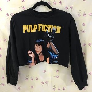 SOLD Pulp Fiction Cropped Long Sleeve Shirt